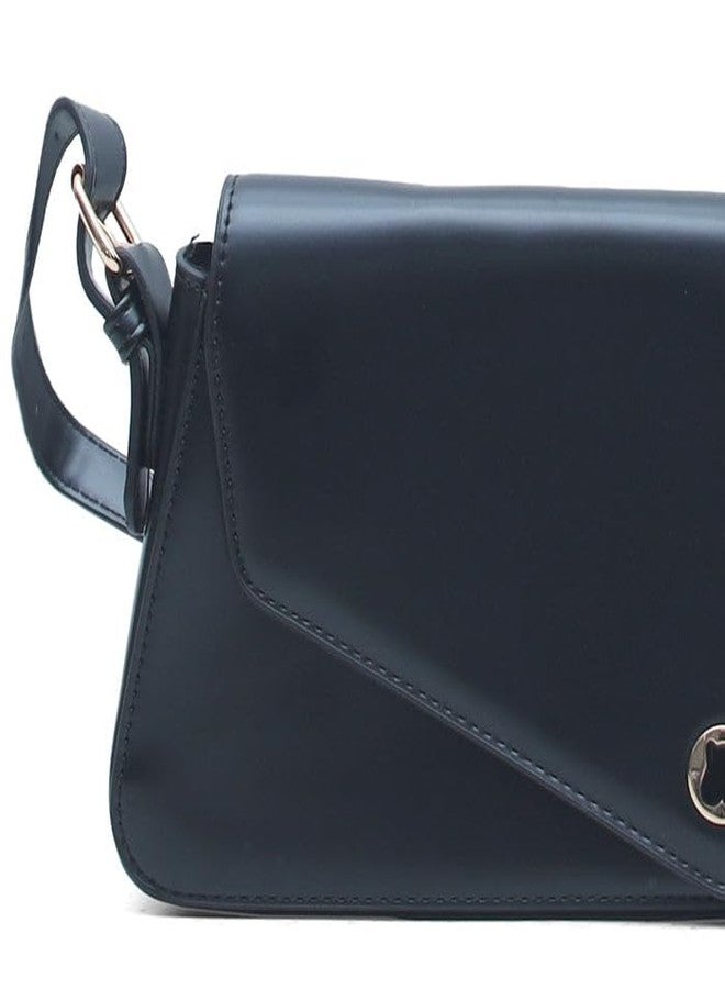 HAMSTER London Roma Jigsaw Bag for Girls & Women | Trendy Black PU Leather Sling Bag | Casual & Stylish Crossbody Handbag - Image 5